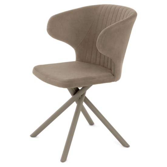 Стул для кухни бежевый из велюра (арт 35593) Фото 2