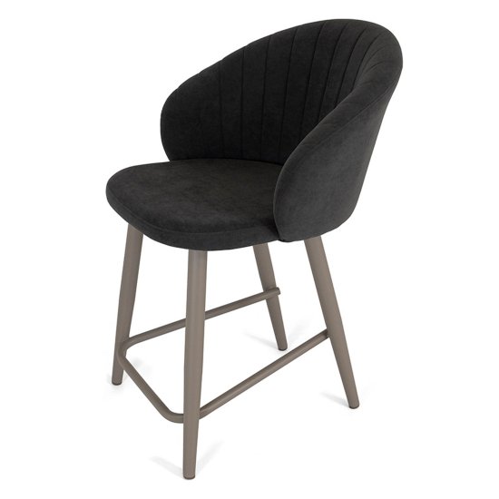 Стул кухонный мягкий коричневый из велюра (арт 29084) Фото 1