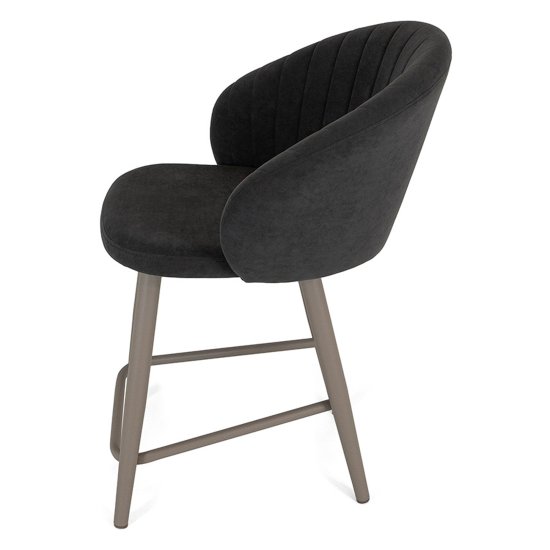 Стул кухонный мягкий коричневый из велюра (арт 29084) Фото 3