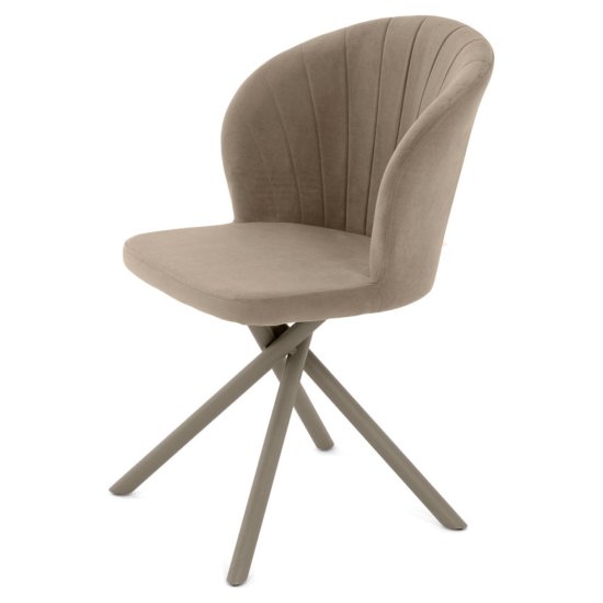 Стул мягкий кремовый из велюра (арт 35331) Фото 1