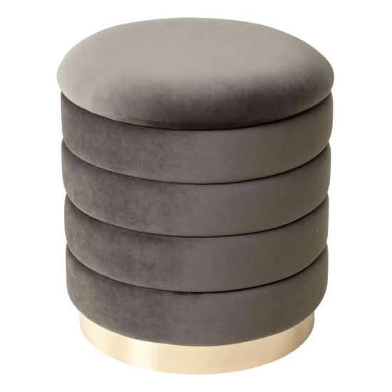 Пуфик мягкий серый с обивкой из велюра (арт 15860) Фото 1