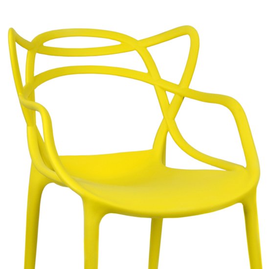 Стул обеденный желтый пластиковый современный (арт 5972) Фото 2