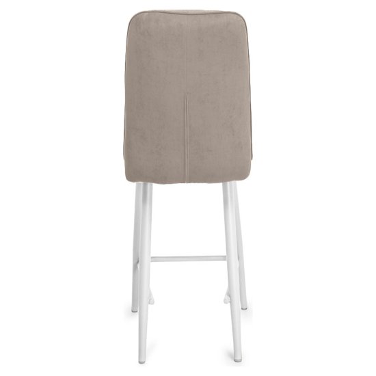 Стул барный на металлокаркасе мягкий бежевый велюровый (арт 20820) Фото 6