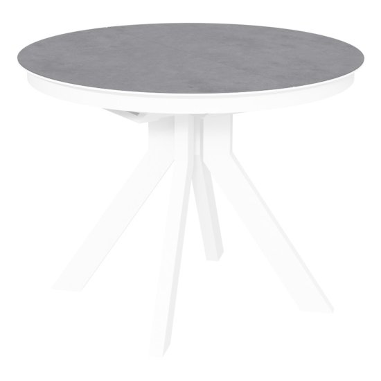 Стол раскладной круглый с керамическим покрытием белый (арт 33493) Фото 1
