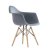 Стул-кресло дизайнерский с подлокотниками серый пластиковый eames (арт 2331)