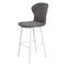 Барный стул на металлокаркасе мягкий серый современный (арт 34140)