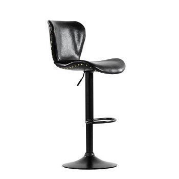 Барный стул металлический ножки черные мягкий с обивкой из экокожи (арт 6540) - Фото 2