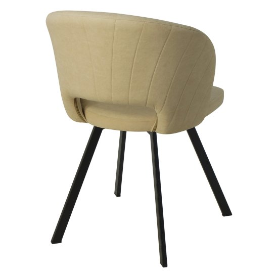 Стул на металлокаркасе мягкий бежевый из велюра (арт 26955) Фото 2