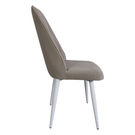 Стул с белыми ножками мягкий слоновая кость (арт 14916) Фото 4