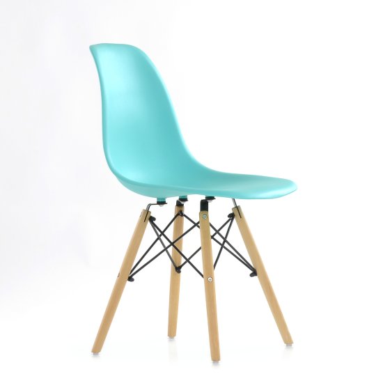 Стул дизайнерский из массива дерева голубой eames (арт 6089) Фото 3