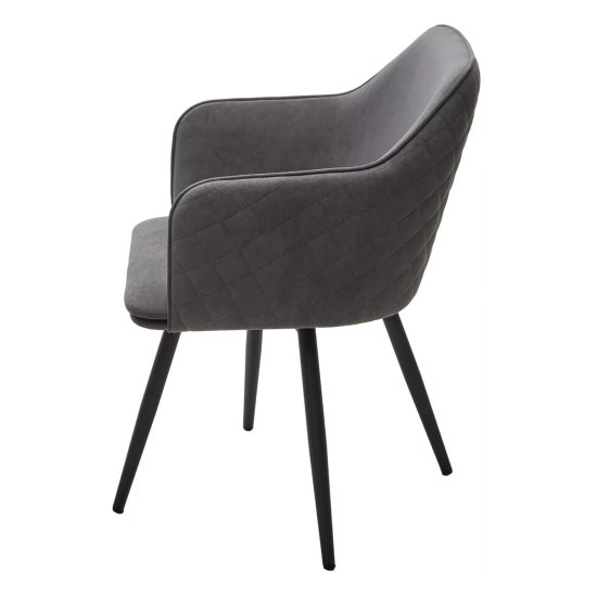 Стул с подлокотниками серый из велюра (арт 33462) Фото 4