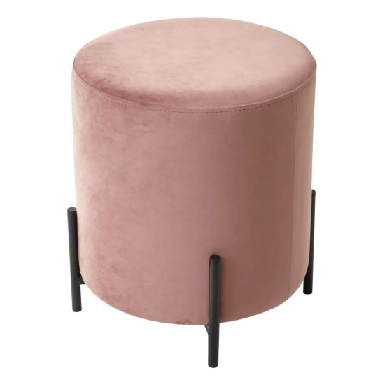 Пуфик с металлическими ножками мягкий розовый (арт 15852) Фото 1