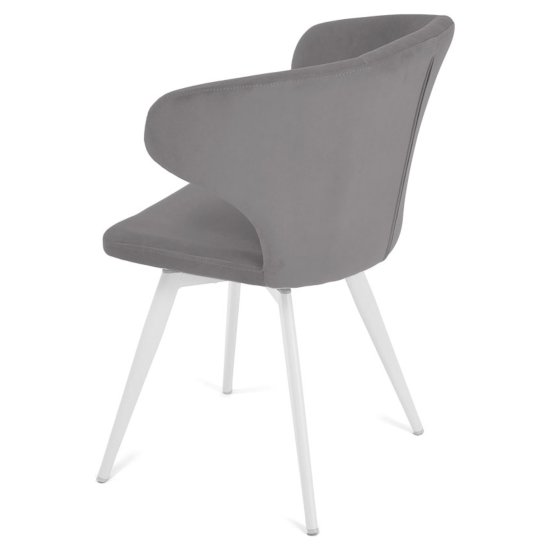 Стул на металлокаркасе серый велюровый (арт 22012) Фото 3