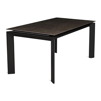 Стол для кухни дизайнерский раздвижной керамический под мрамор (арт 11103) - Фото 2