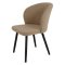 Стул ножки черные с мягким сидением бежевый из велюра (арт 22358)