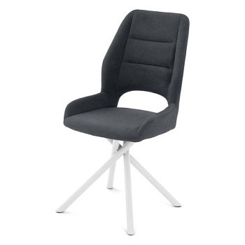 Стул с белыми ножками мягкий серый велюровый (арт 35453) - Фото 2