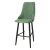 Стул барный на металлическом каркасе мягкий зеленый велюровый (арт 23100)