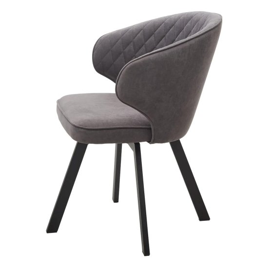 Стул кухонный на металлокаркасе серый из велюра (арт 30765) Фото 4