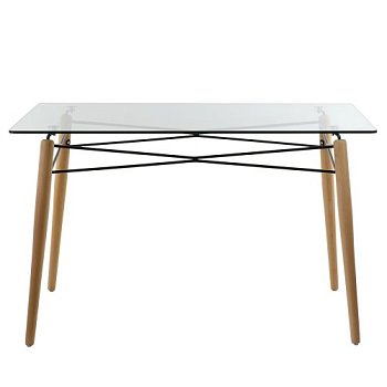 Стол для кухни дизайнерский стеклянный прозрачный 120 см eames (арт 3060) - Фото 2