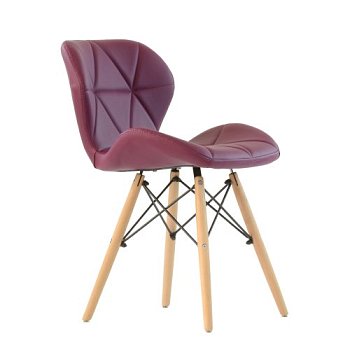 Стул дизайнерский деревянный мягкий фиолетовый eames (арт 6640) - Фото 2