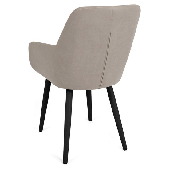 Стул-кресло мягкий слоновая кость из велюра (арт 22165) Фото 5