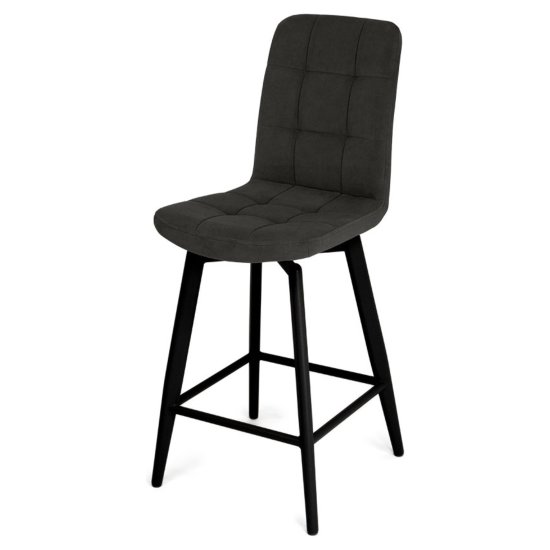 Полубарный стул мягкий коричневый из велюра (арт 35367) Фото 1