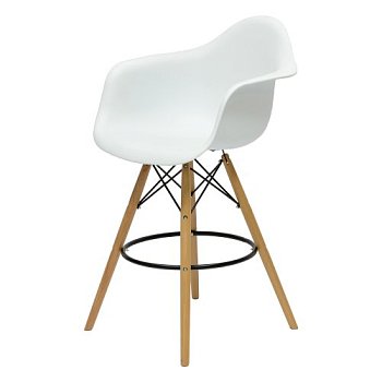 Стул барный дизайнерский с подлокотниками белый eames (арт 2315) - Фото 2