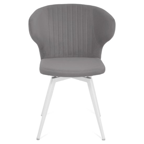 Стул на металлокаркасе серый велюровый (арт 22012) Фото 5