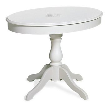 Стол обеденный раздвижной овальный на одной ноге классический (арт 4940) - Фото 2