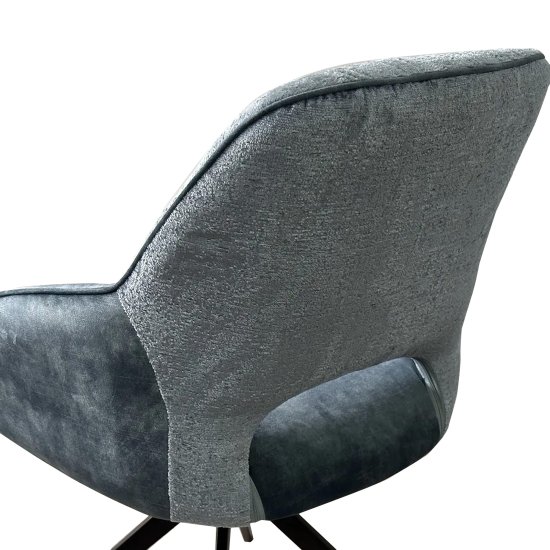 Стул на металлическом каркасе мягкий синий современный (арт 32438) Фото 2