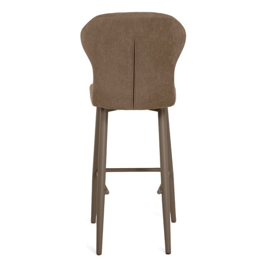 Стул барный на металлокаркасе мягкий бежевый современный (арт 34147) Фото 2