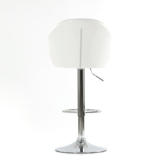 Стул барный на металлокаркасе мягкий белый регулируемый (арт 6463) Фото 3