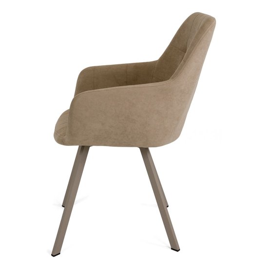 Стул на металлокаркасе мягкий кремовый из велюра (арт 24526) Фото 5