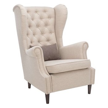 Кресло мягкое с подлокотниками бежевое (арт 13361) - Фото 2