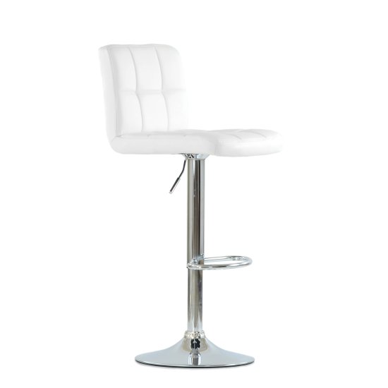 Барный стул на металлокаркасе мягкий белый регулируемый (арт 5531) Фото 1