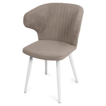 Стул металлический с мягким сидением бежевый современный (арт 25823) - Фото 2