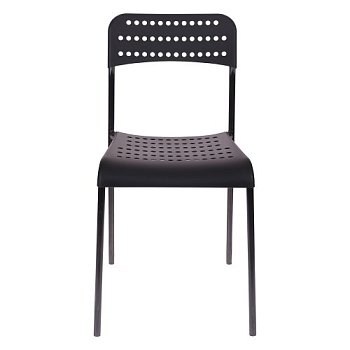 Стул с черными ножками черный пластиковый (арт 32484) - Фото 2