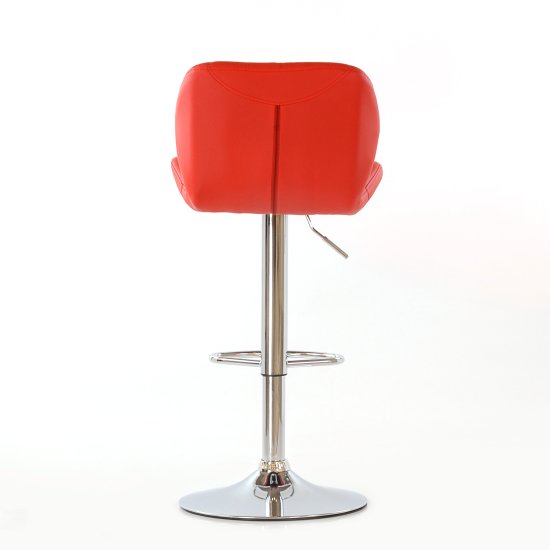 Стул барный высокий с мягким сидением красный (арт 5568) Фото 4