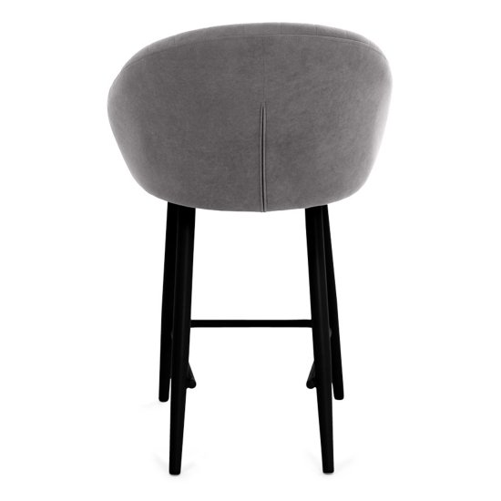 Стул ножки черные мягкий серый велюровый (арт 25385) Фото 2