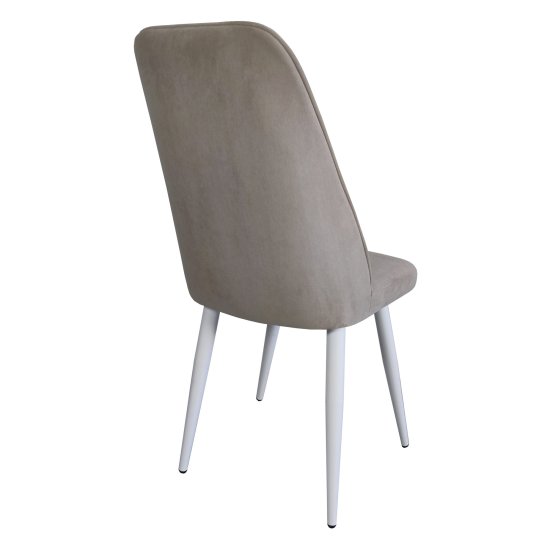 Стул с белыми ножками мягкий слоновая кость (арт 14916) Фото 4