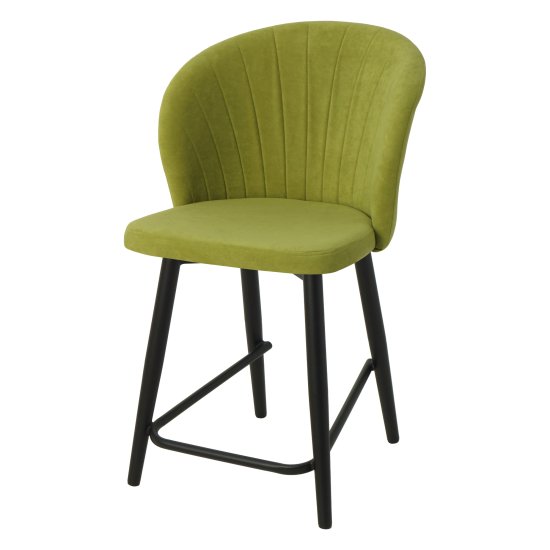 Барный стул на металлическом каркасе мягкий зеленый (арт 22548) Фото 1