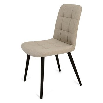 Стул на металлокаркасе мягкий слоновая кость из велюра (арт 18545) - Фото 2