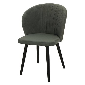Стул с мягкой обивкой серый велюровый (арт 22432) - Фото 2
