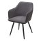 Стул с подлокотниками серый из велюра (арт 33462)