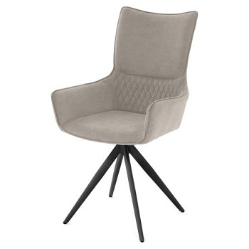 Стул дизайнерский мягкий слоновая кость из велюра (арт 35568) - Фото 2