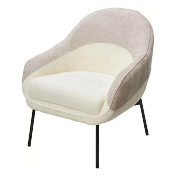 Полукресло на металлическом каркасе бежевое (арт 33978) - Фото 2