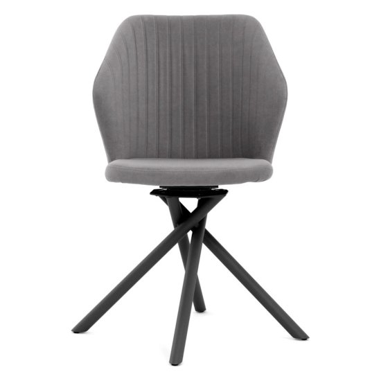 Стул на металлокаркасе мягкий серый из велюра (арт 35424) Фото 7