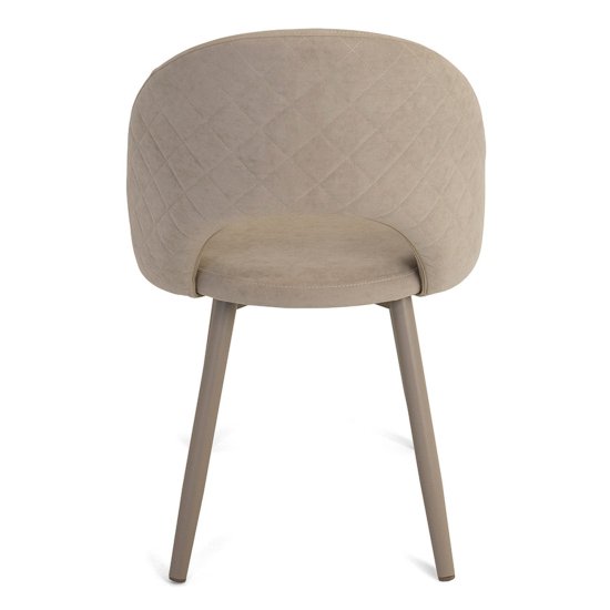 Стул на металлокаркасе мягкий бежевый из велюра (арт 21629) Фото 5