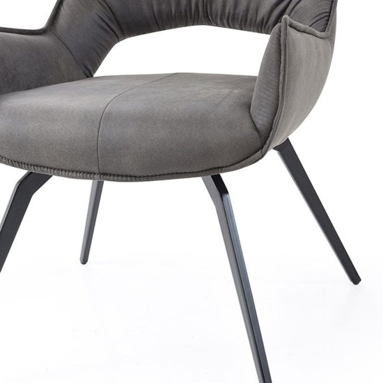 Стул-кресло дизайнерский металлический мягкий серый (арт 31472) Фото 2