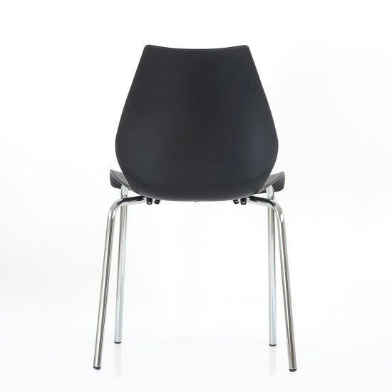 Стул на металлокаркасе ножки хром черный пластиковый (арт 6633) Фото 4
